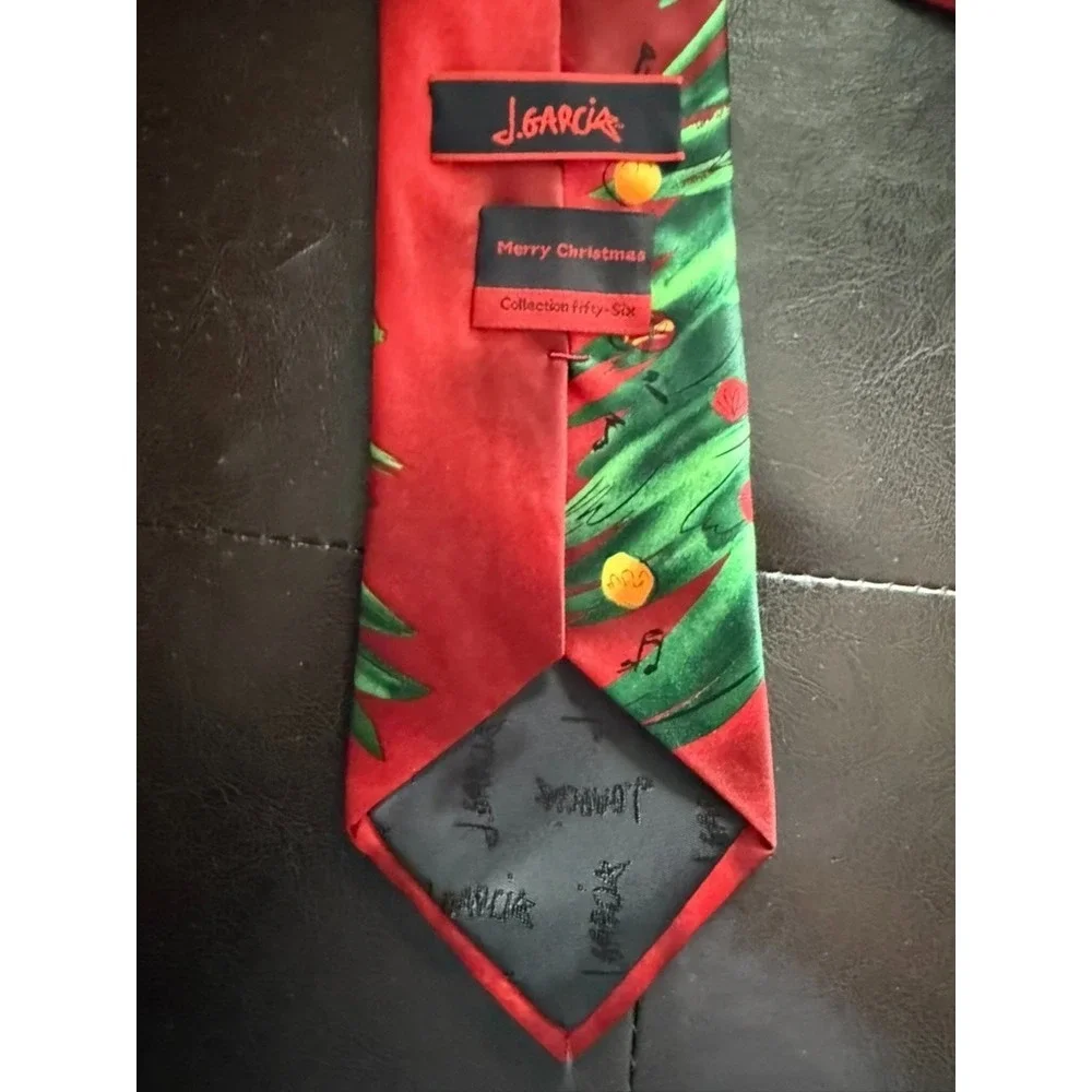 Jerry Garcia Collection Fifty-six ‎ 'Merry Christmas' Tie Red Holiday Festive